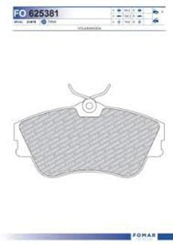Колодки тормозные передние дисковые FO625381 FOMAR