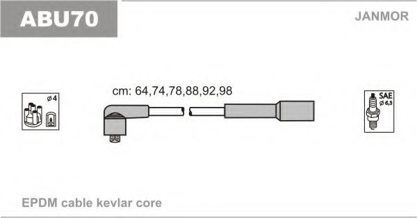 Провода в/в vw vr6 2.8i, 2.9i 91- 97 ABU70