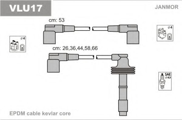 Провода в/в volvo s70 2.0-2.5 97-00 VLU17