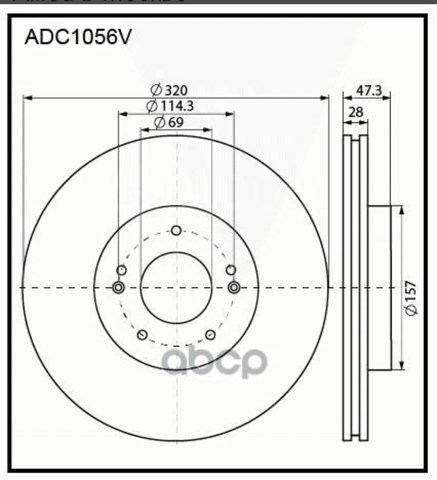 Диск тормозной передний 517122T100 HYUNDAI