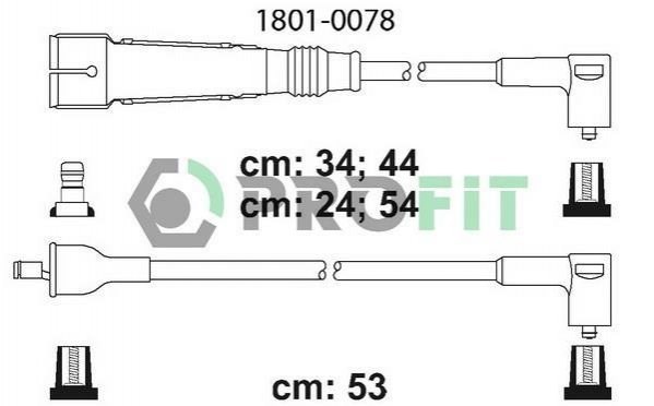 Комплект кабелів високовольтних 1801-0078