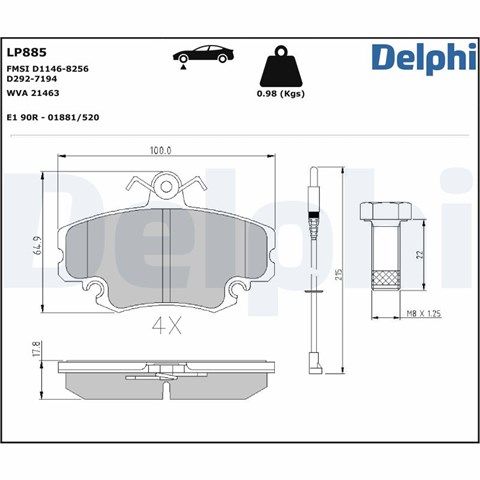 LP885 Колодки тормозные передние дисковые купить Киев