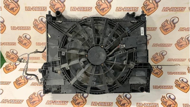 Диффузор вентилятора радиатора  +вентилятор jaguar xe x760 (2015-) б/у GX738C607AF
