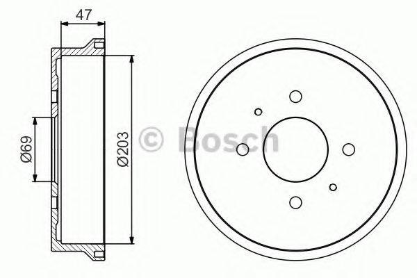 Барабан тормозной задний 0986477235 BOSCH