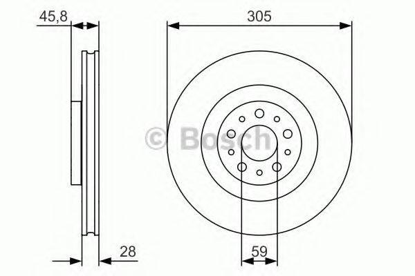 Передний тормозной диск 0986479736 BOSCH