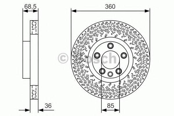 Тормоз дисковый передний 0986479B12 BOSCH