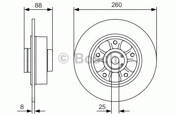 Тормозной диск 0986479C87 BOSCH