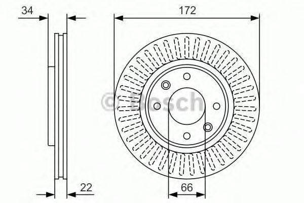 Передний тормозной диск 0986479R63 BOSCH