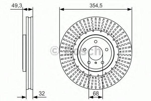 Передний тормозной диск 0986479T02 BOSCH