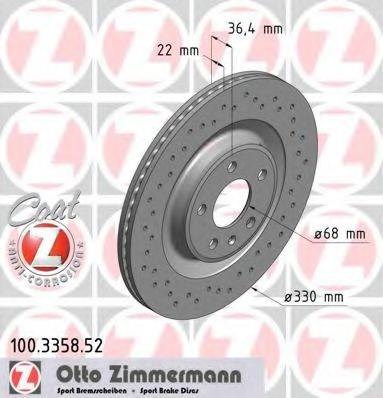 Тормозные диски 100335852 ZIMMERMANN