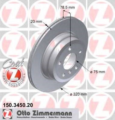 Тормозной диск 150345020 ZIMMERMANN