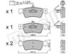 Колодки тормозные задние, дисковые 2206611 METELLI