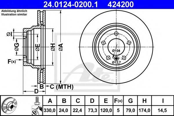 Передний тормозной диск 24012402001 ATE