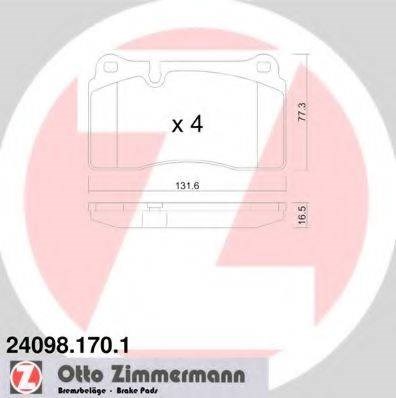 Колодки тормозные 240981701 ZIMMERMANN