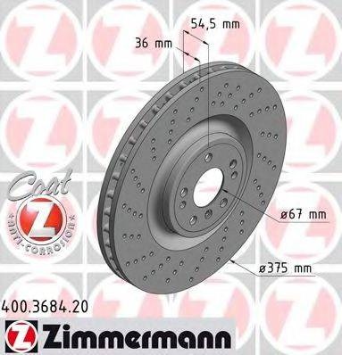 Диск тормозной передний 400368420 ZIMMERMANN