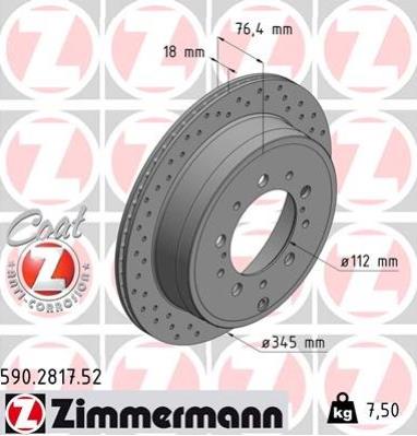 Тормозные диски 590281752 ZIMMERMANN