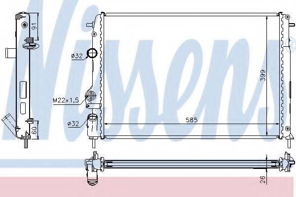 Радиатор водяной 63896A NISSENS