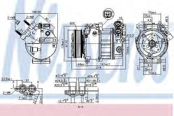 Компрессор кондиционера 890125 NISSENS