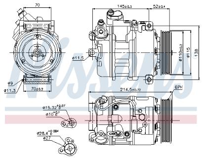 Компрессор кондиционера 89214 NISSENS