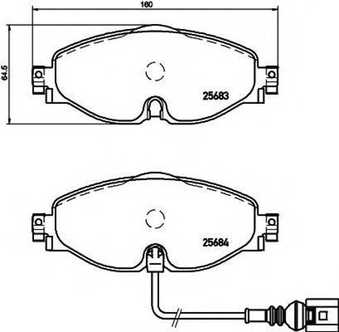 Комплект тормозных колодок, дисковый тормоз 8DB355020191