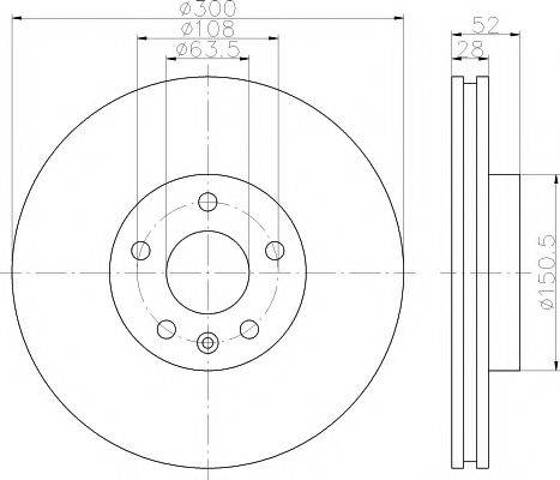 Диск тормозной передний 8DD355118831 HELLA