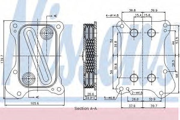 Масляный радиатор, двигательное масло 90700