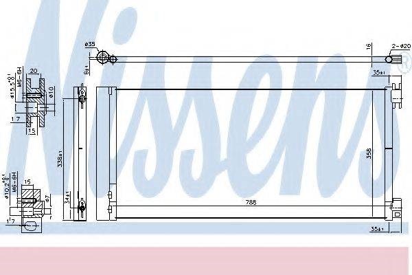 Конденсатор кондиционера 940596 NISSENS