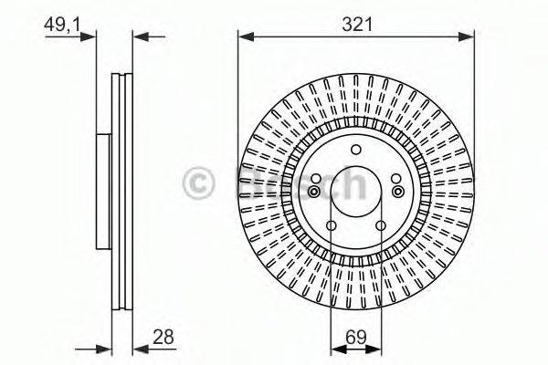 Диск тормозной передний 986479786 BOSCH