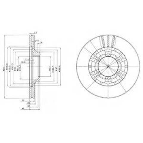 Передний тормозной диск BG2561 DELPHI
