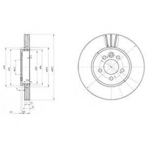 Диск тормозной передний BG3503 DELPHI