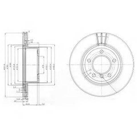 Передний тормозной диск BG3900C DELPHI