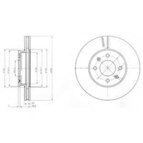 Передний тормозной диск BG4096 DELPHI