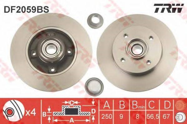 Задний тормозной диск DF2059BS TRW