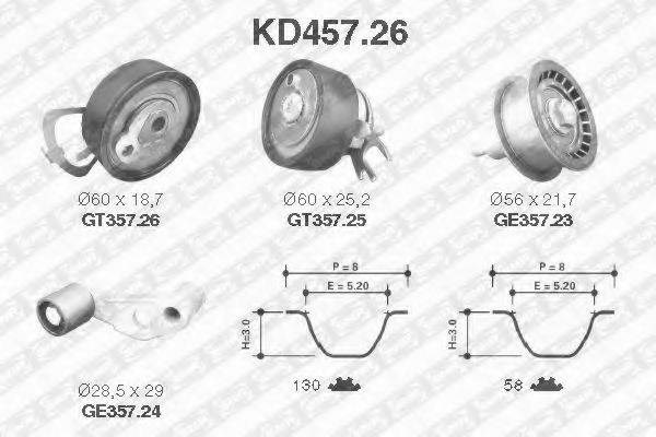 Ремень ГРМ, комплект KD45726 SNR