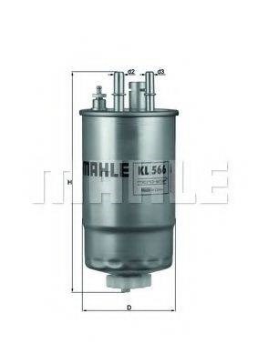 Топливный фильтр KL566 MAHLE