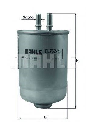Фильтр тонкой очистки топлива KL7525D MAHLE
