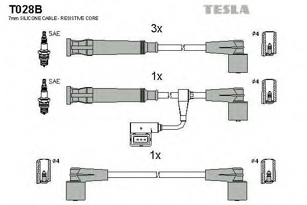 Комплект проводов зажигания T028B