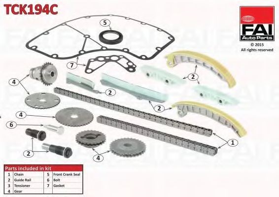 Цепь ГРМ, комплект TCK194C FAI