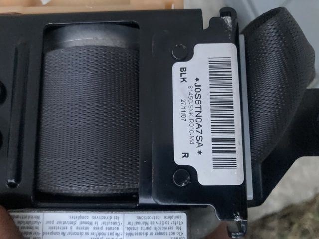 Ремень безопасности передний правый 81450SNKR01ZA HONDA