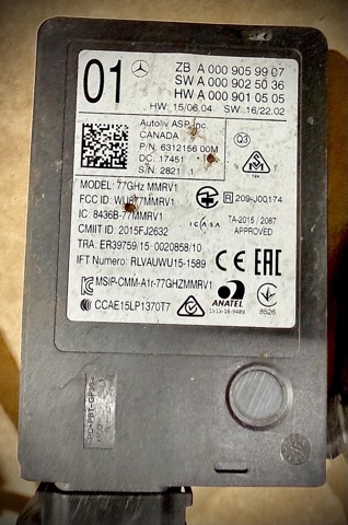 Радарный датчик дистанции A0009059907 MERCEDES