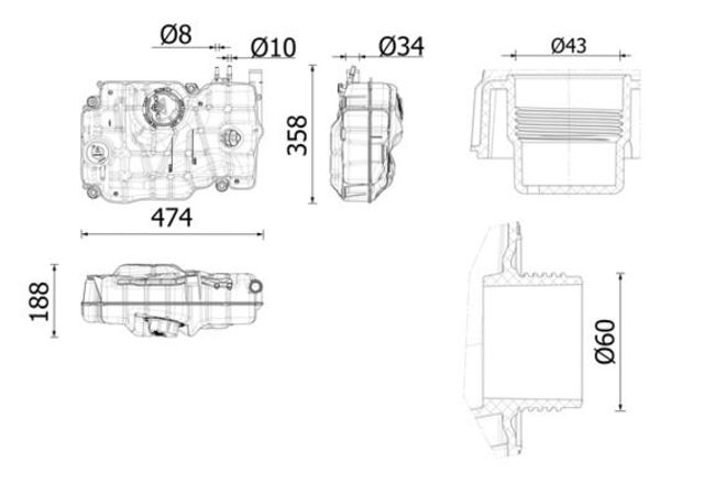 Водяной бачок системы охлаждения CRT270000S MAHLE