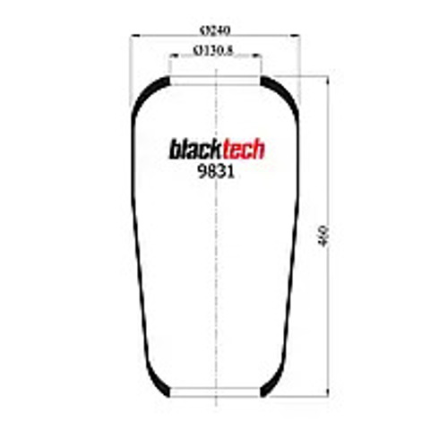 RL9831 BLACKTECH Пневмоподушка (пневморессора) моста купить в Кривой Рог