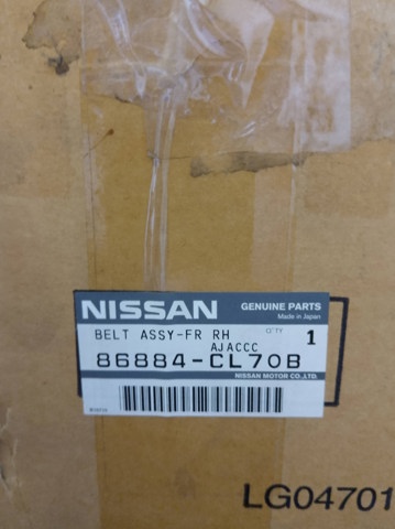 86884CL70B NISSAN Ремень безопасности передний правый купить в Запорожье
