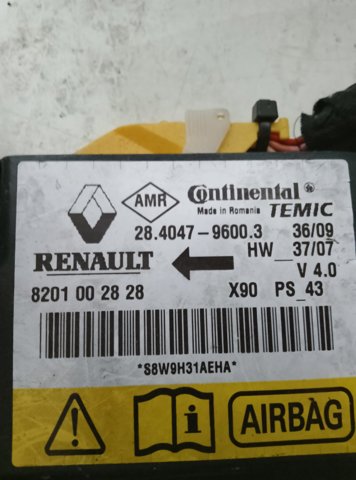 RENAULT 8201002828 Модуль-процессор управления подушкой безопасности (ЭБУ AIRBAG) в наличии Павлоград