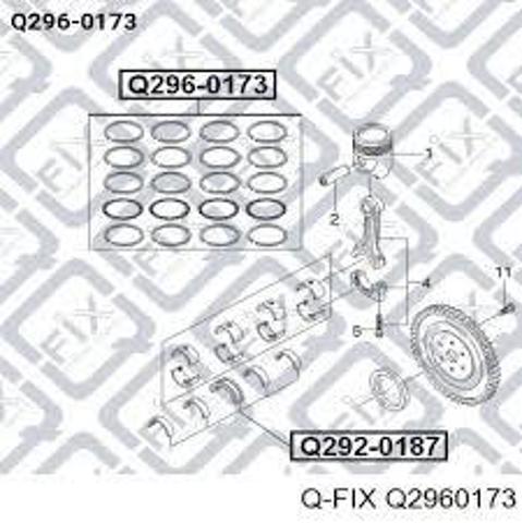 Q-FIX Q2960174 Кольца поршневые комплект на мотор, 1-й ремонт (+0,25) в наличии Ровно