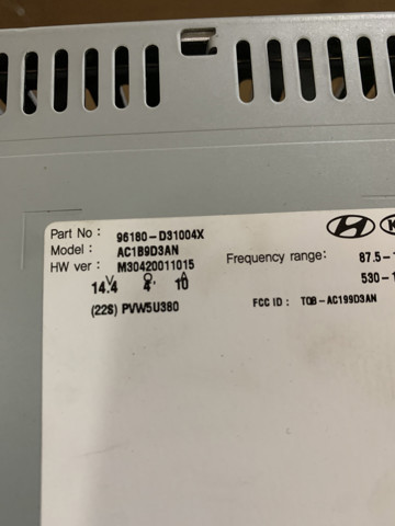 96180D31004X HYUNDAI Магнитола (радио AM/FM) купить в Ровно