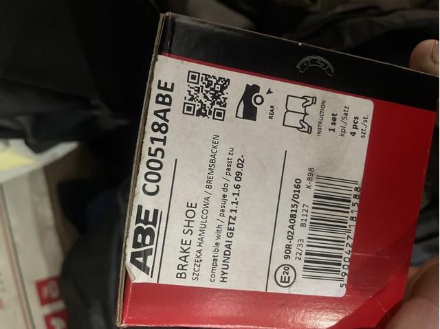 ABE C00518ABE Задние барабанные колодки в наличии Черкассы