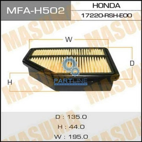 Воздушный фильтр a8001 masuma lhd honda/ civic/ v1400 06-09 MFAH502