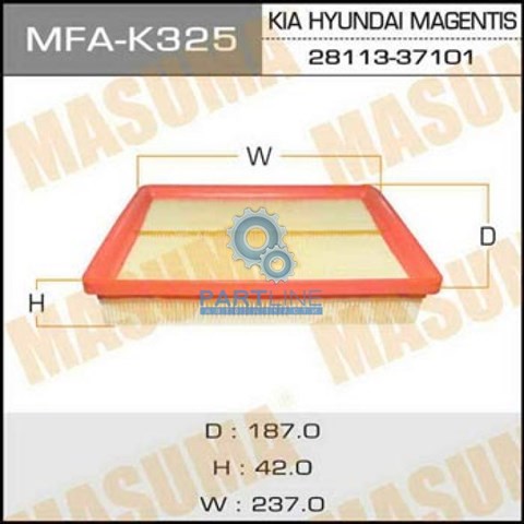 Воздушный фильтр a9310 masuma lhd hyundai/ sonata ef (russia) (2004-)/ v2000, v2700 04-07 MFAK325