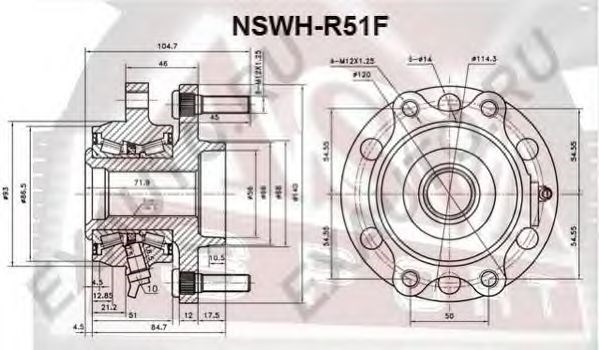 Ступица передняя (nissan pathfinder r51m 2005-) NSWH-R51F